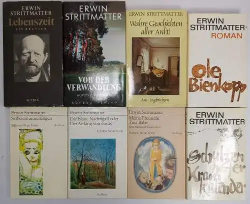 8 Bücher Erwin Strittmatter: Ole Bienkopp, Kramkalender, Tina Babe, Nachtigall..