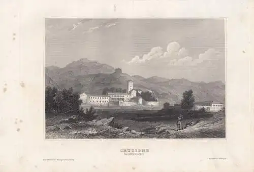 Cettigne (Montenegro). aus Meyers Universum, Stahlstich. Kunstgrafik, 1850