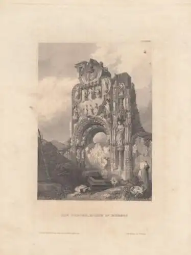 Die Pracht-Ruine in Burgos. aus Meyers Universum, Stahlstich. Kunstgrafik, 1850