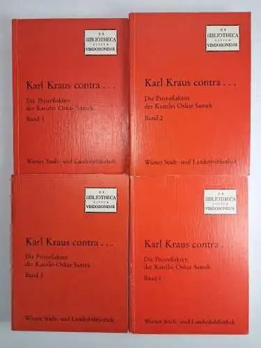 Buch: Karl Kraus contra ... Wiener Stadt- und Landesbibliothek, 4 Bände, 1995 ff