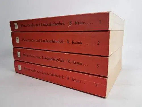 Buch: Karl Kraus contra ... Wiener Stadt- und Landesbibliothek, 4 Bände, 1995 ff