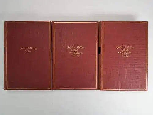 Buch: Gottfried Kellers Leben, Briefe und Tagebücher 1-3, E. Ermatinger, Cotta