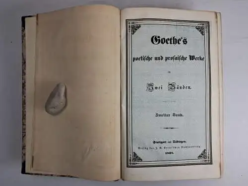 Buch: Goethe's poetische und prosaische Werke in zwei Bänden, Cotta, 1836, 2 Bde