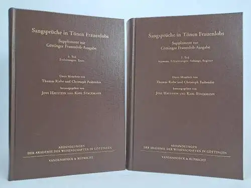 Buch: Sangsprüche in Tönen Frauenlobs 1+2, Vandenhoeck & Ruprecht, 2000, 2 Bände