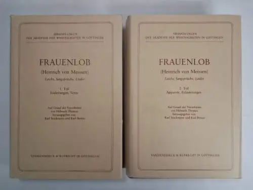 Buch: Frauenlob (Heinrich von Meissen) - Leichs, Sangsprüche, Lieder, 2 Bände