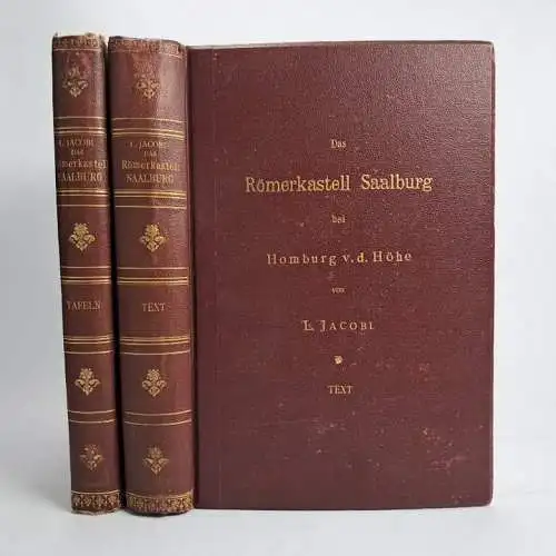 Buch: Das Römerkastell Saalburg, L. Jacobi, 1897, 2 Bände, Text & Tafeln