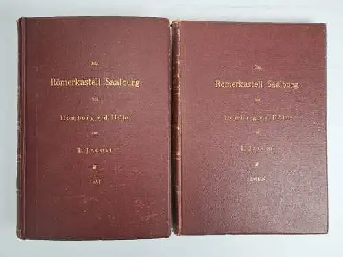 Buch: Das Römerkastell Saalburg, L. Jacobi, 1897, 2 Bände, Text & Tafeln