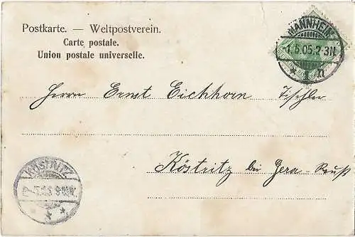 AK Mannheim. Künstlerkarte (Gemälde v. C. Grote) ca. 1905, Postkarte. Serien-Nr