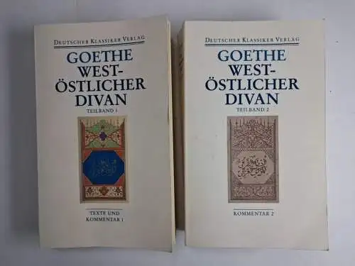 Buch: West-östlicher Divan, Goethe, 2 Bände, 2010, Deutscher Klassiker Verlag