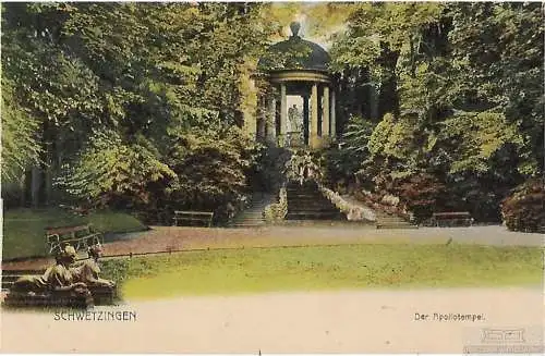 AK Schwetzingen. Der Apollotempel. ca. 1905, Postkarte. Ca. 1905, gebraucht, gut