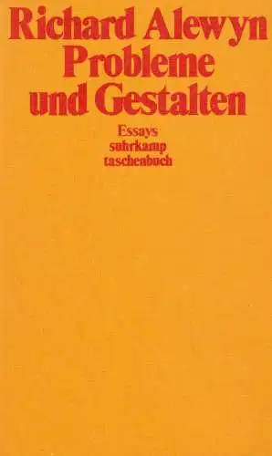 Buch: Probleme und Gestalten, Alewyn, Richard, 1983, Suhrkamp, Essays