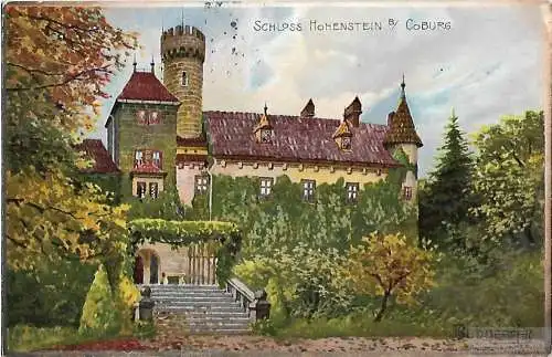 AK Schloss Hohenstein bei Coburg. ca. 1912, Postkarte. Ca. 1912, gebraucht, gut