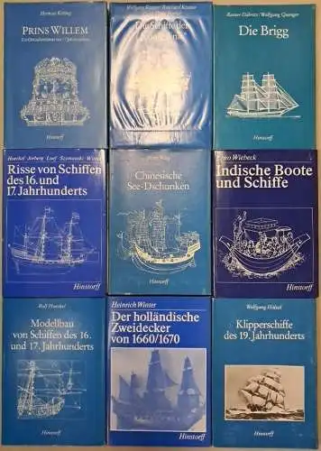 9 Bücher Schiffe Hinstorff: Prins Willem, Klipperschiffe, Modellbau, Risse ...