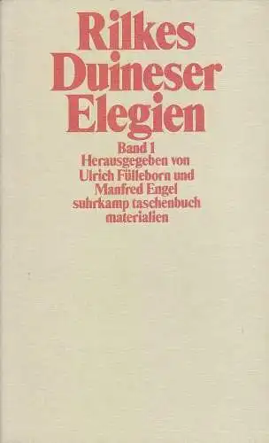 Buch: Rilkes Duineser Elegien, Fülleborn, Ulrich, 2009, Suhrkamp, Erster Band