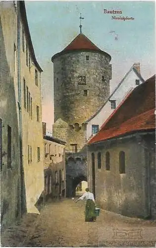 AK Bautzen. Nicolaipforte. ca. 1913, Postkarte. Serien Nr, ca. 1913