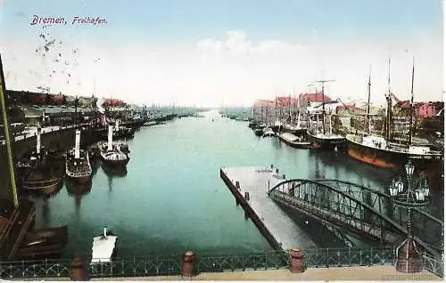 AK Bremen. Freihafen. ca. 1914, Postkarte. Serien Nr, ca. 1914, gebraucht, gut