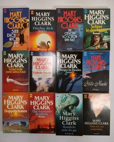 22 Bücher Mary Higgins Clark, Heyne, Taschenbücher, Krimis, Sammlung, Konvolut