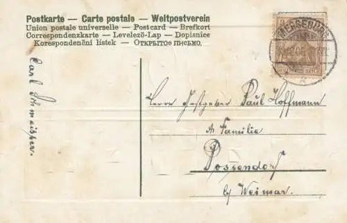 AK 1907 Herzlichen Glückwunsch zum neuen Jahr!, Postkarte. Neujahrskarte, 1906