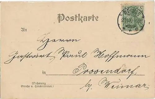 AK Gruss aus Weimar. Schiller-Haus. ca. 1900, Postkarte. Ca. 1900