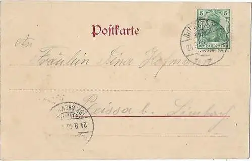 AK Burgstädt. Neue Post. ca. 1902, Postkarte. Ca. 1902, Verlag M. Neumann