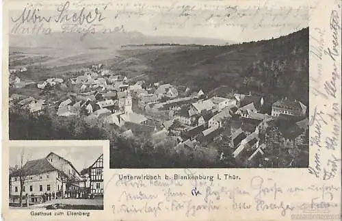 AK Unterwirbach b. Blankenburg i. Thür. Gasthaus zum Eisenberg. ca... Postkarte