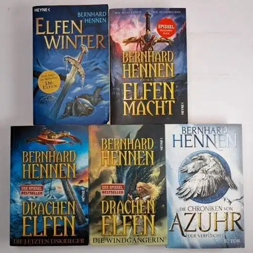 5 Bücher Bernhard Hennen: Elfen, Drachenelfen, Die Chroniken von Azuhr. 5 Bände