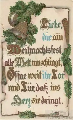 Weihnachtskarte - Liebe, die am Weihnachtsfest alle Welt umschlingt, Postkarte