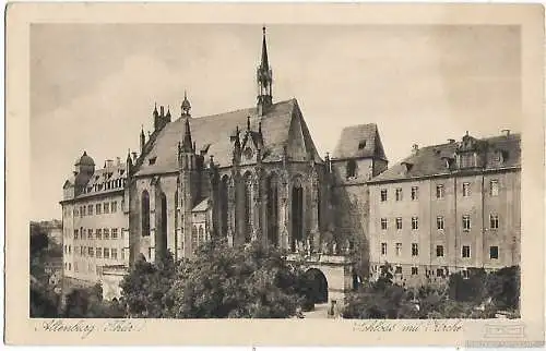 AK Altenburg (Thür.) Schloss mit Kirche. ca. 1912, Postkarte. Ca. 1912