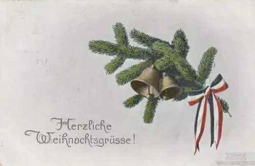 Weihnachtskarte - Herzliche Weihnachtsgrüsse!, Postkarte. Weihnachtskarte, 1915