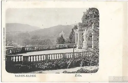 AK Baden-Baden. Echo. ca. 1913, Postkarte. Ca. 1913, Kunstanstalt Adolf Odenwald