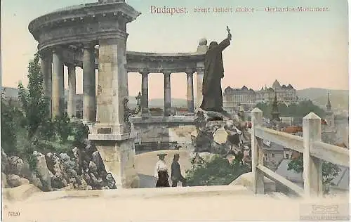 AK Budapest. Gerhardus-Monument. ca. 1908, Postkarte. Ca. 1908, Verlag Taussig A