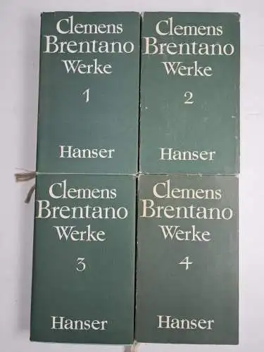 Buch: Clemens Brentano - Werke, 4 Bände, 1968, C. Hanser Verlag, gebraucht, gut