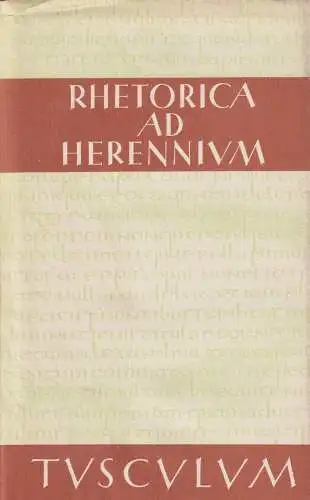 Buch: Rhetorica ad Herennium, Nüßlein, Theodor, 1994, Artemis & Winkler