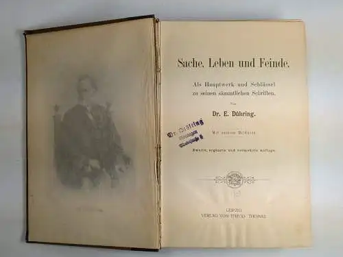 Buch: Sache, Leben und Feinde, Eugen Dühring, 1903, Verlag Theodor Thomas