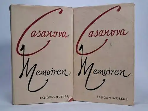 Buch: Memoiren, Casanova, Giovanni Giacomo. 2 Bände, 1963, Verlag Langen Müller