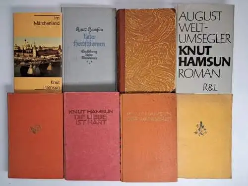 8 Bücher Knut Hamsun: Märchenland, Herbststerne, Victoria, August Weltumsegler..