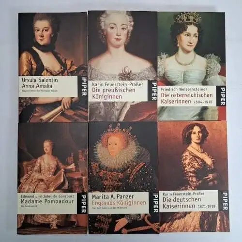 6 Bücher Frauen, Kaiserinnen & Königinnen, Piper, Anna Amalia, Madame Pompadour