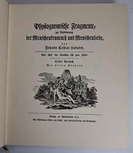 Buch:  Physiognomische Fragmente, Johann Caspar Lavater, 4 Bände, Faksimiledruck