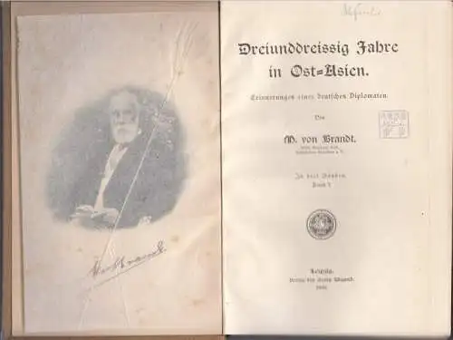 Buch: Dreiunddreißig Jahre in Ost- Asien, Brandt, M. von. 3 in 1 Bände, 1901