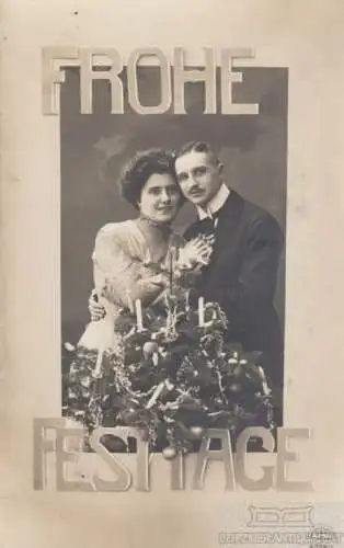 Weihnachtskarte - Frohe Festtage, Postkarte. Fotokarte, 1910, gebraucht, gut