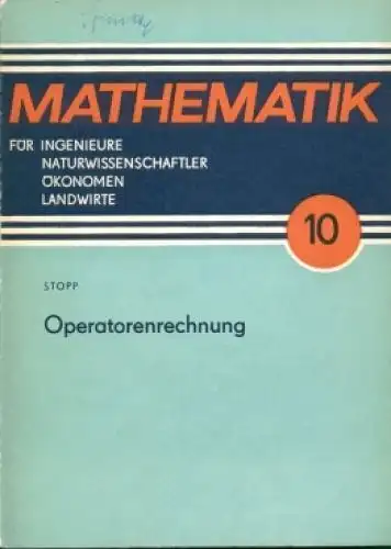 Buch: Operatorenrechnung, Stopp, F. 1976, BSB B.G. Teubner Verlagsgesellschaft