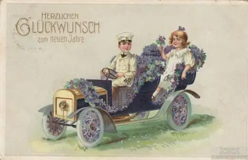 AK Herzlichen Glückwunsch zum neuen Jahre, Postkarte. Neujahrskarte, 1911