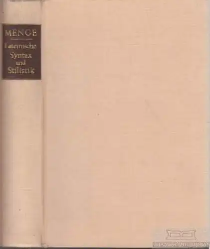 Buch: Repetitorium der lateinischen Synthax und Stilistik, Menge. 1955