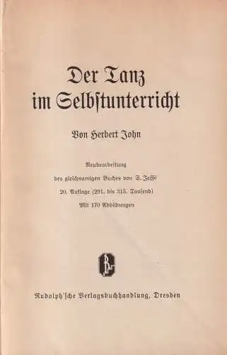 Buch: Der flotte, redegewandte Tänzer - Der Tanz im Selbstunterricht, John, 1936