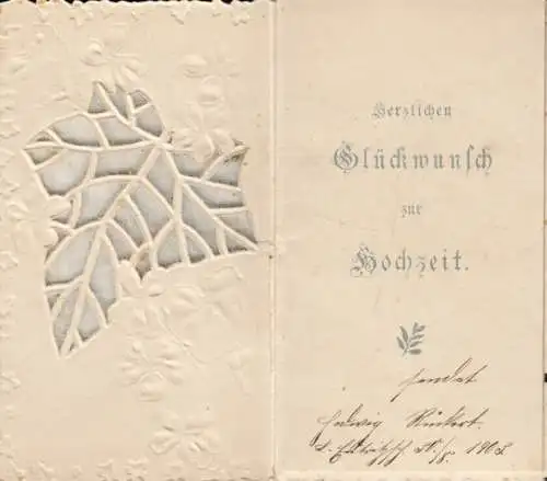 AK Klappkarte Hochzeit, Karte. Karte, 1903, gebraucht, gut