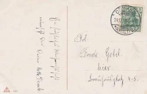 Weihnachtskarte - Fröhliche Weihnachten!, Postkarte. Weihnachtskarte, 1911