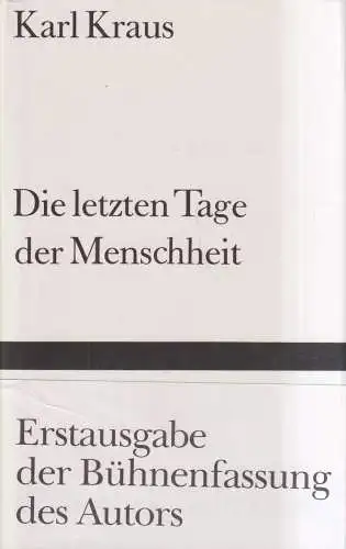 Buch: Die letzten Tage der Menschheit, Karl Kraus, 1992, Bibliothek Suhrkamp