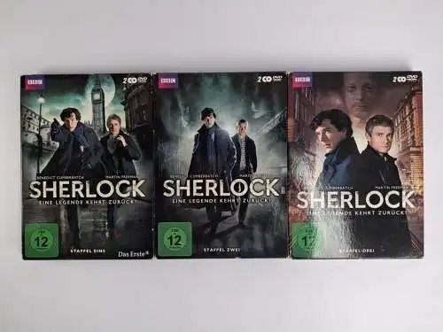 3 DVD-Boxen: Sherlock. Staffel 1-3, Benedict Cumberbatch, Martin Freeman