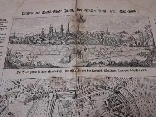 Flugblatt: Prospekt der Sechs-Stadt Zittau, von derselben Ruin, gegen Süd-Westen