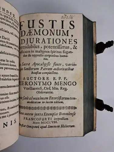 Buch: Flagellum Daemonum, Exorcismos Terribiles, Menghi, Girolamo, 1708, Holzer